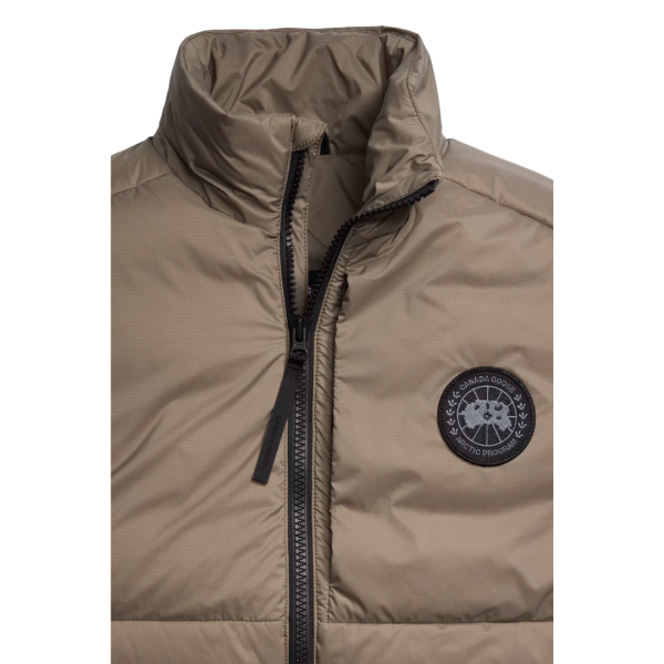 Gilet doudoune sans manche CANADA GOOSE Lodge nylon ripstop taupe logo noir