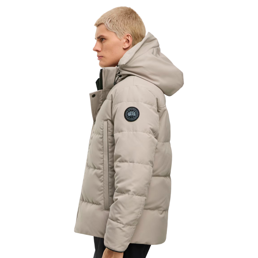 Parka CANADA GOOSE Wyndham capuche amovible nylon matelassé beige black label