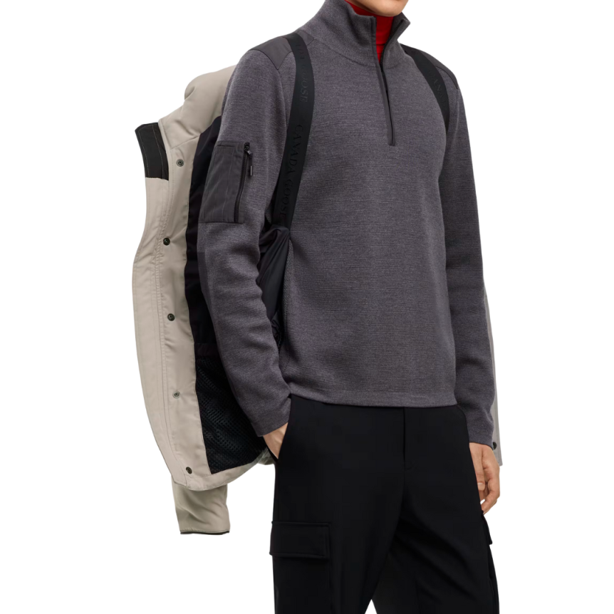 Parka CANADA GOOSE Wyndham capuche amovible nylon matelassé beige black label