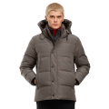 Parka Wyndham capuche amovible nylon matelassé gris black label