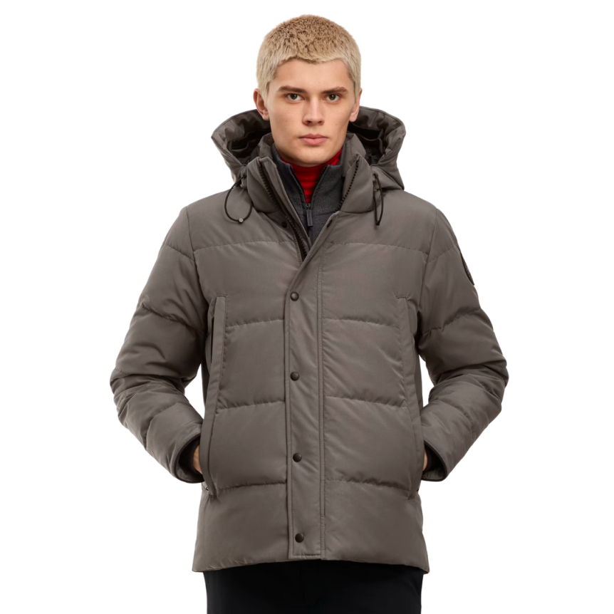 Parka CANADA GOOSE Wyndham capuche amovible nylon matelassé gris black label