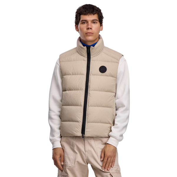 Gilet sans manches CANADA GOOSE Crofton doudoune Enduraluxe nylon beige logo noir