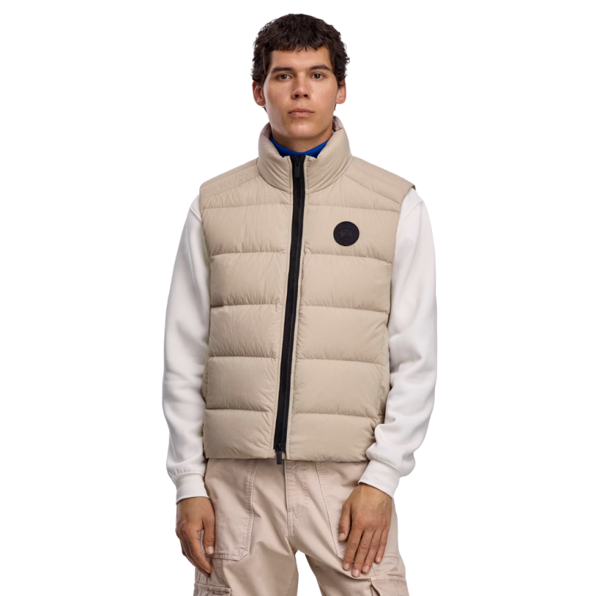 Gilet sans manches CANADA GOOSE Crofton doudoune Enduraluxe nylon beige logo noir