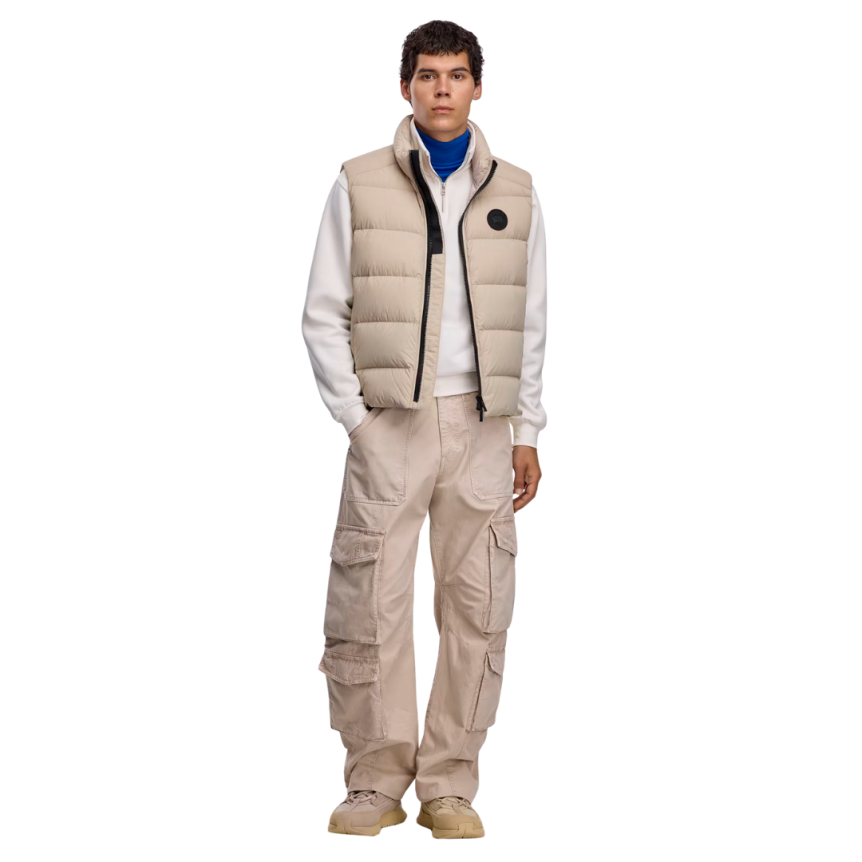 Gilet sans manches CANADA GOOSE Crofton doudoune Enduraluxe nylon beige logo noir
