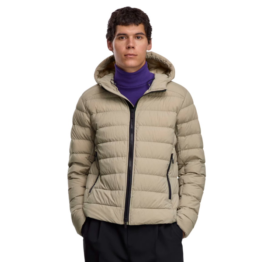 Blouson à capuche CANADA GOOSE Crofton EnduraLuxe nylon recyclé beige Black label