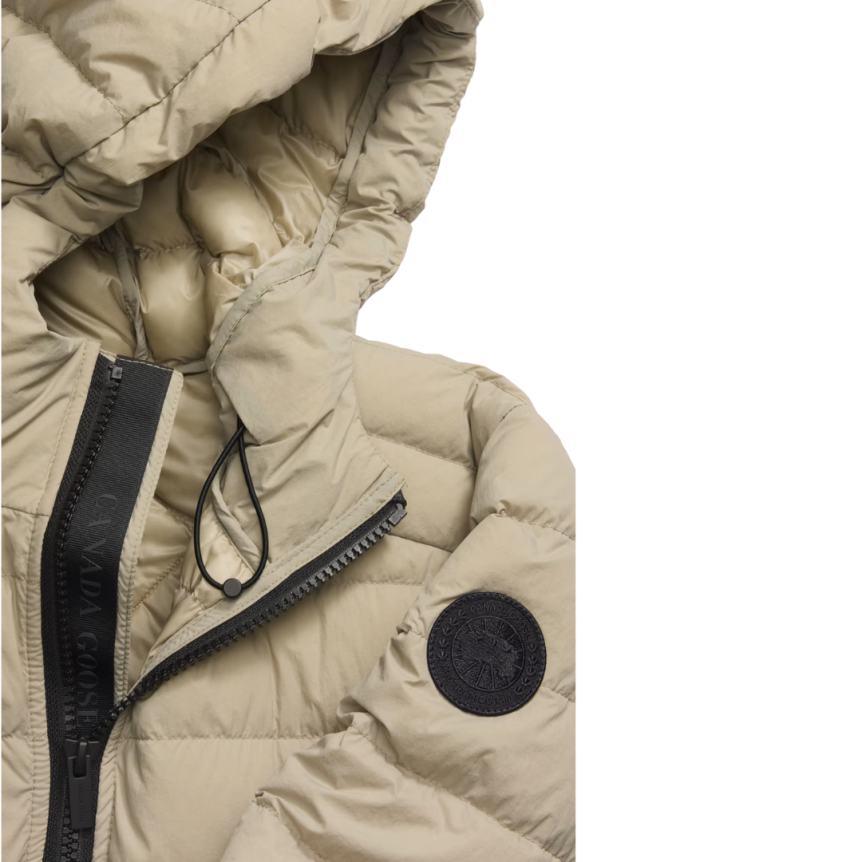 Blouson à capuche CANADA GOOSE Crofton EnduraLuxe nylon recyclé beige Black label
