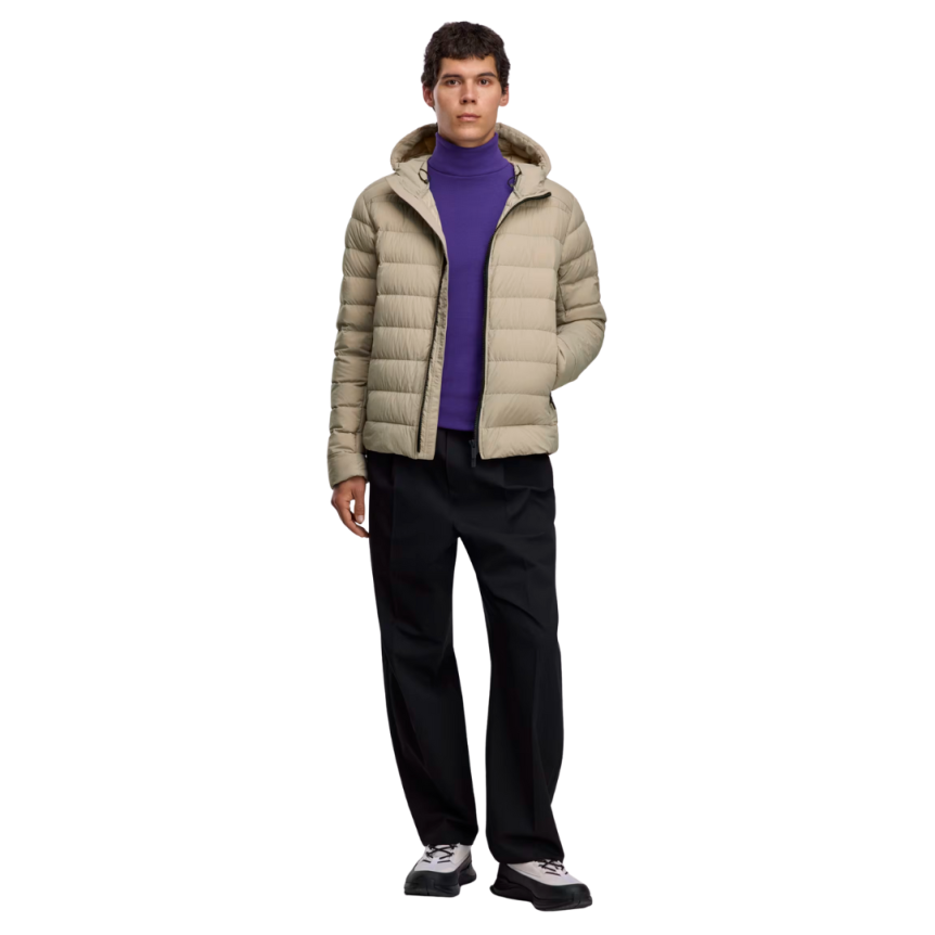 Blouson à capuche CANADA GOOSE Crofton EnduraLuxe nylon recyclé beige Black label