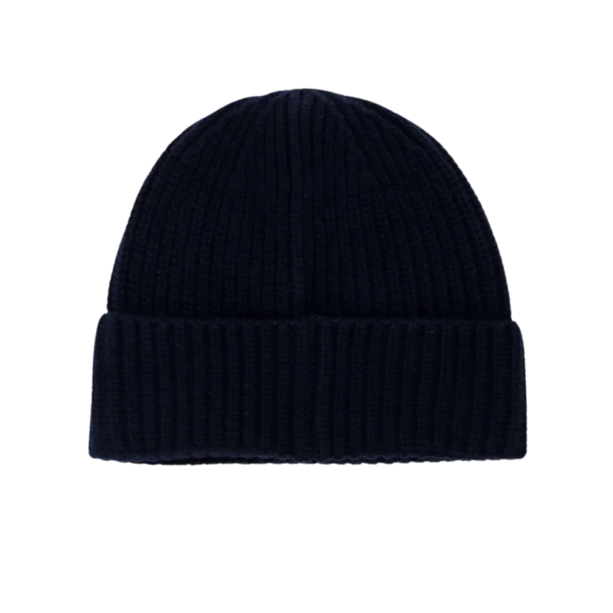 Bonnet STONE ISLAND laine vierge bleu marine écusson Compass