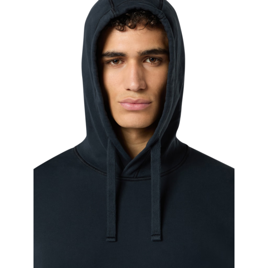 Sweat-shirt à capuche STONE ISLAND en molleton de coton bio bleu marine
