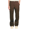 Pantalon droit laine marron ceinture