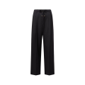 Pantalon large gabardine de laine noir taille élastique cordon