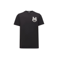 T-shirt col rond jersey coton noir logo monogramme
