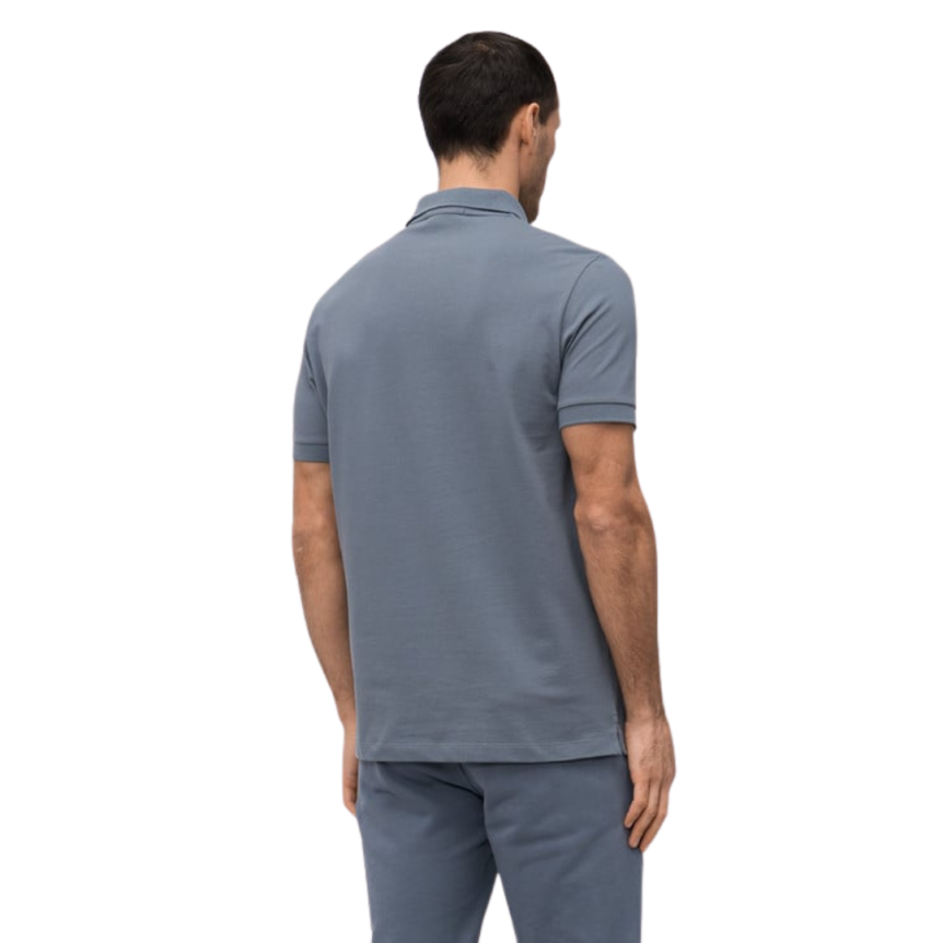 Polo manche courte STONE ISLAND slim coton gris écusson Compass
