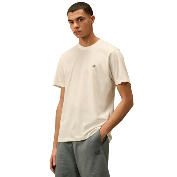 T-shirt col rond CP COMPANY coton blanc capuche goggle dos