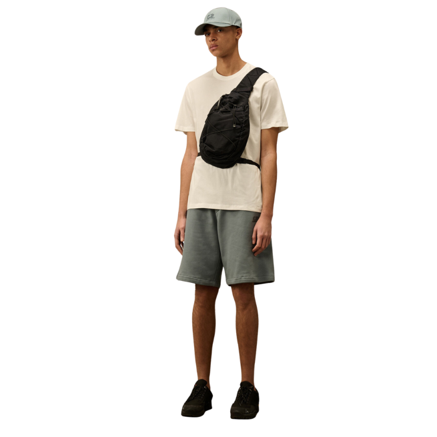 T-shirt col rond CP COMPANY coton blanc capuche goggle dos