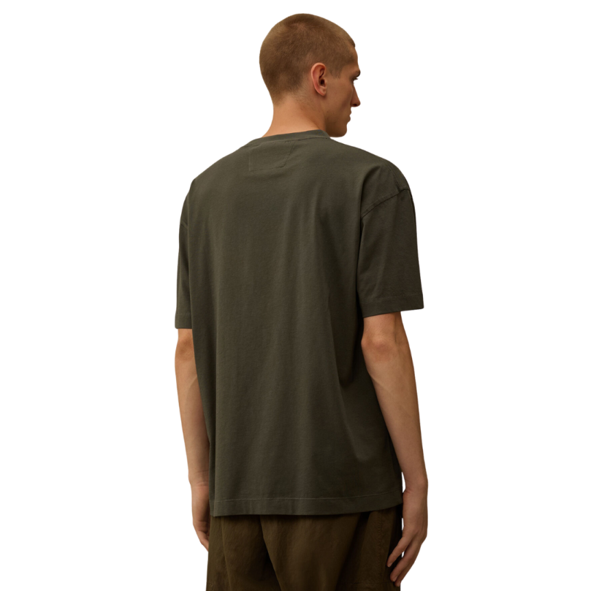 CP COMPANY T-shirt col rond coton gris anthracite 4 marins britanniques