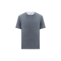 T-shirt ras du cou jersey coton gris éléphant bord écru