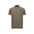 Polo coton kaki logo gomme écriture velours manche