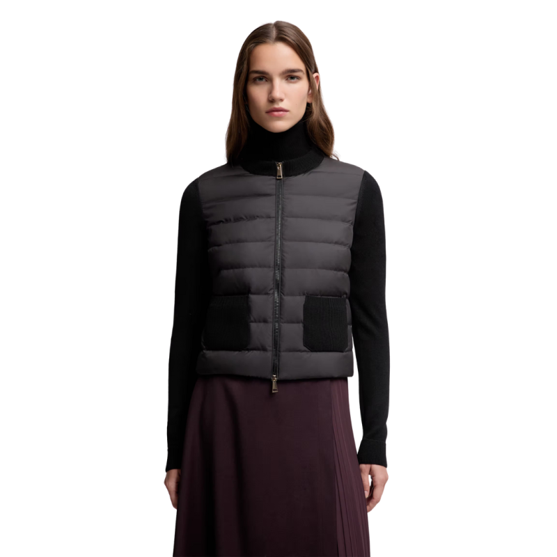 Cardigan zippé matelassé bi...