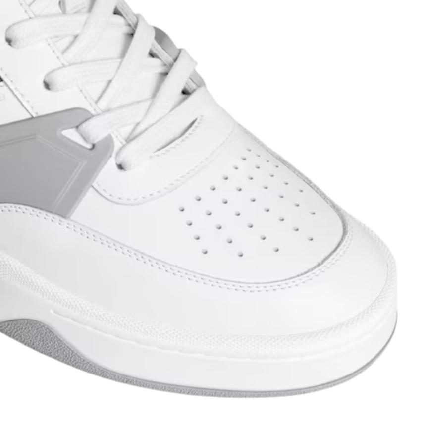 Baskets basses CELINE Trainer CT-09 cuir mesh blanc gris