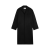 Manteau droit ample drap de laine noir poche poitrine