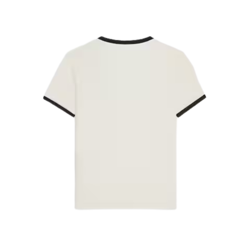 T-shirt CELINE manche courte col rond coton blanc motif éléphant noir