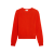 Pull col rond laine rouge effet éponge logo triomphe