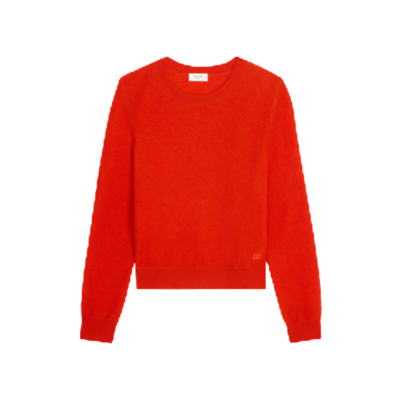 Pull col rond laine rouge...