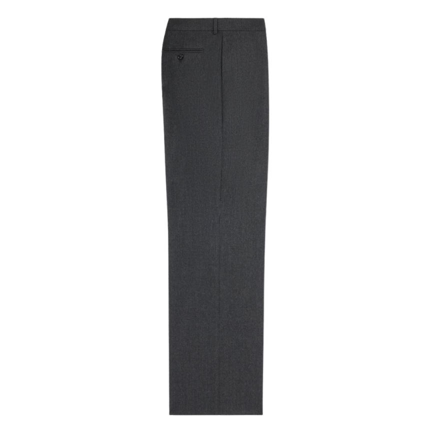 pantalon classique CELINE laine flanelle gris rayures
