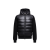 Cardigan zippé matelassé à capuche bi matière laine nylon noir