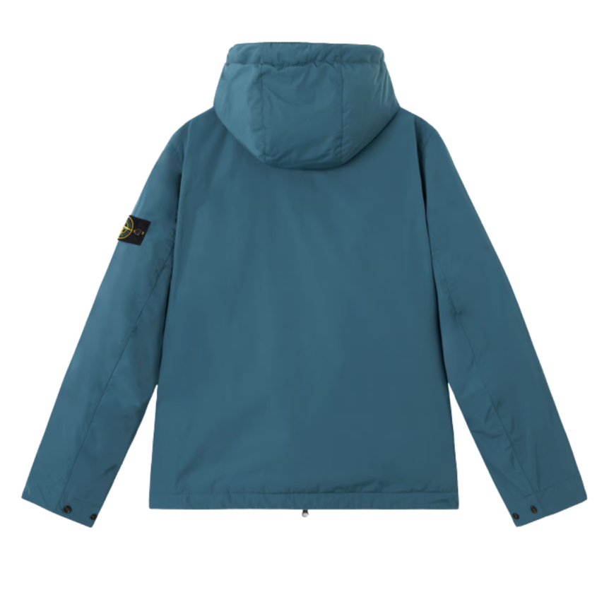 Veste rembourrée déperlante STONE ISLAND à capuche micro twill vert canard