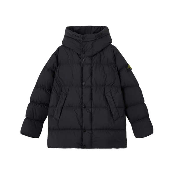 Parka doudoune à capuche STONE ISLAND nylon Crinckle noir