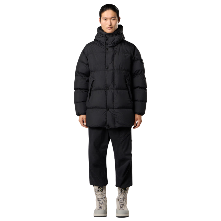Parka doudoune à capuche STONE ISLAND nylon Crinckle noir