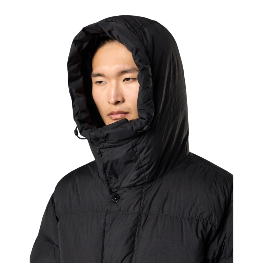 Parka doudoune à capuche STONE ISLAND nylon Crinckle noir
