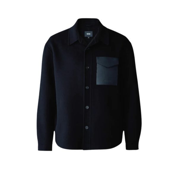 Veste chemise MACKAGE Emmanuel lainage double face flanelle noir