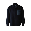 Veste chemise Emmanuel lainage double face flanelle noir