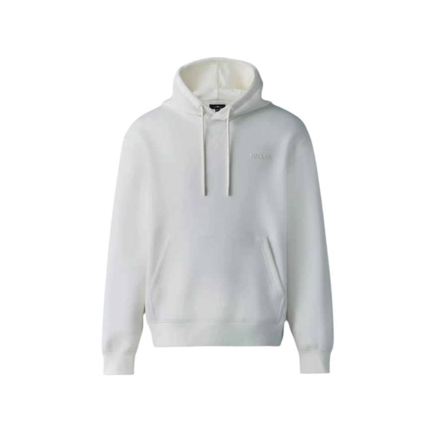 Sweat-shirt à capuche MACKAGE Krystian jersey double face crème