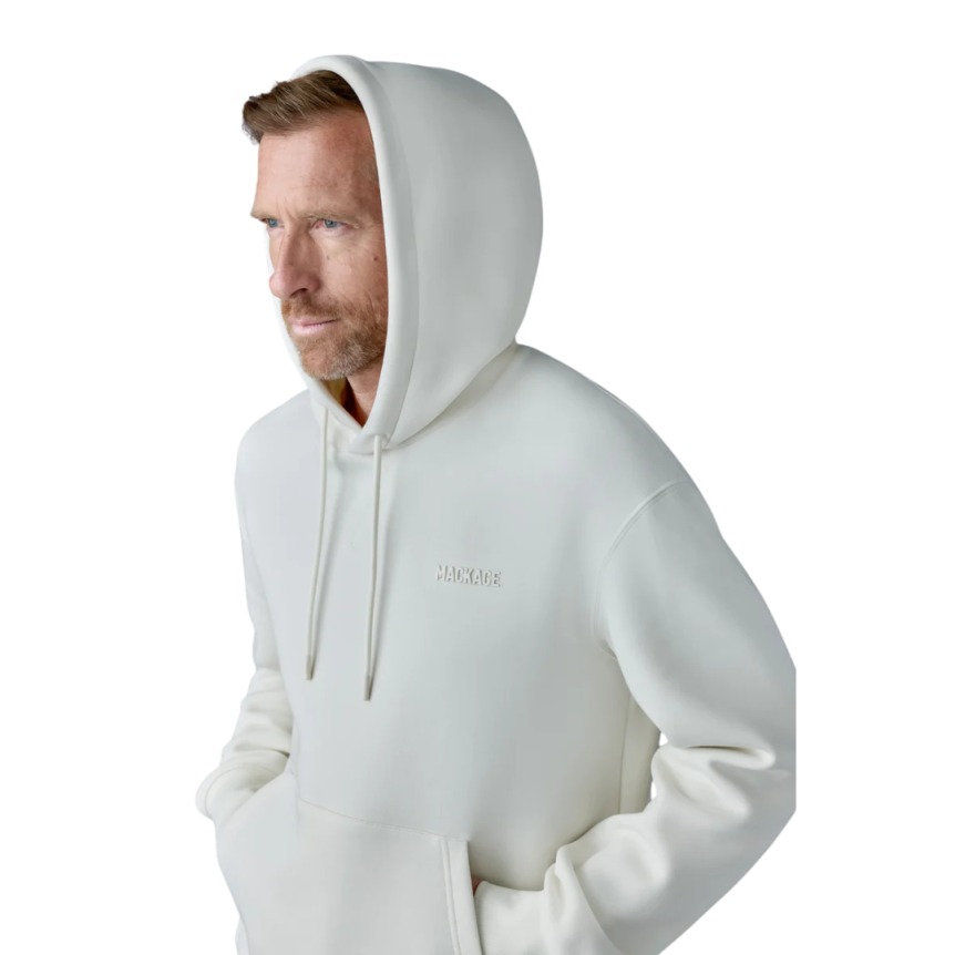 Sweat-shirt à capuche MACKAGE Krystian jersey double face crème