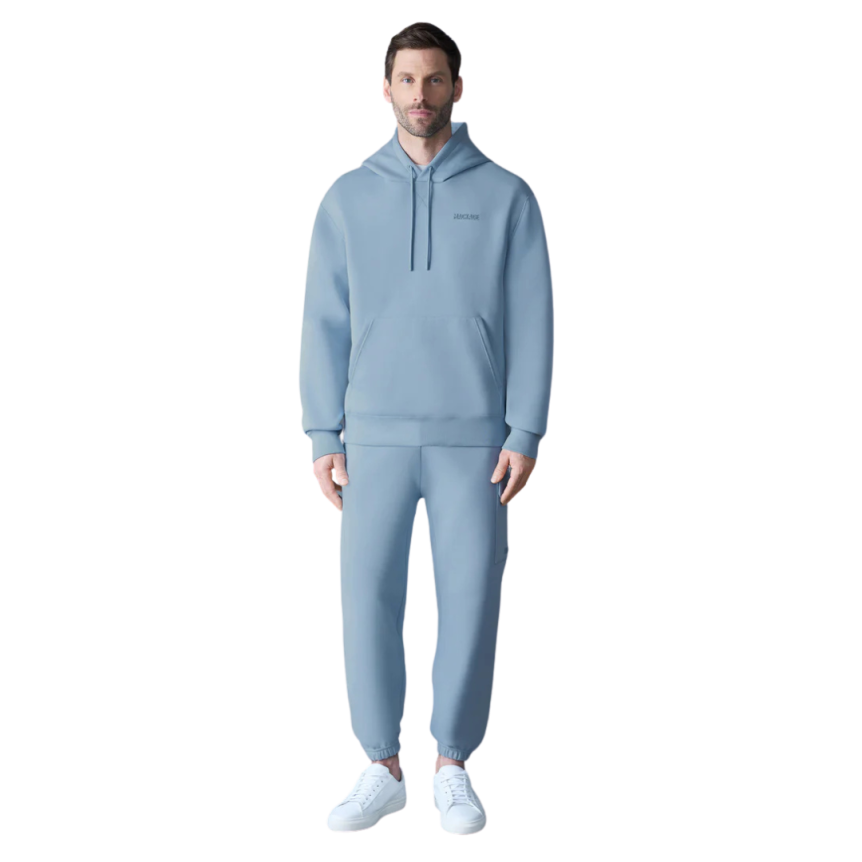 Sweat-shirt à capuche MACKAGE Krystian jersey double face bleu ciel