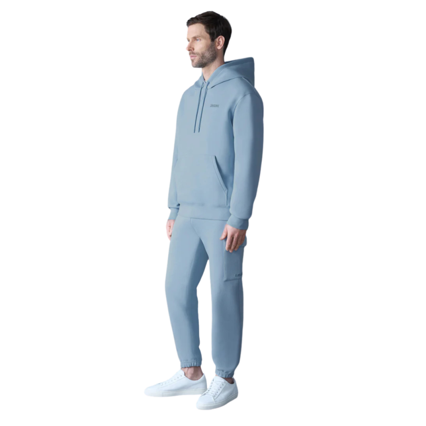 Sweat-shirt à capuche MACKAGE Krystian jersey double face bleu ciel