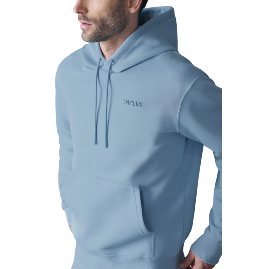 Sweat-shirt à capuche MACKAGE Krystian jersey double face bleu ciel