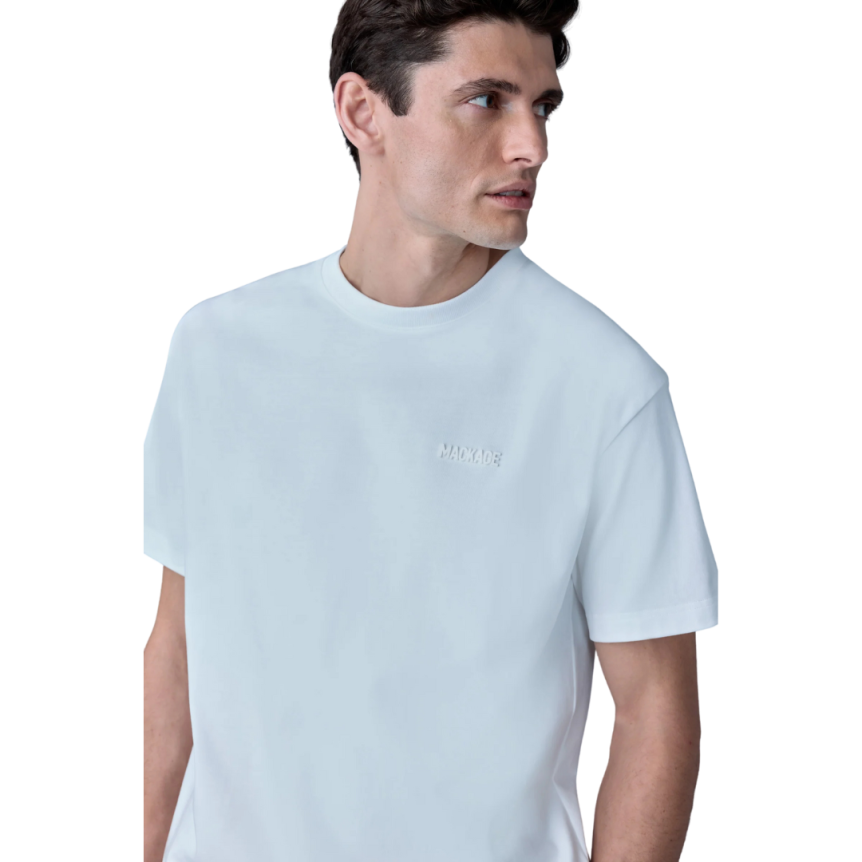 T-shirt col rond MACKAGE Tee-R coton bio blanc logo gomme