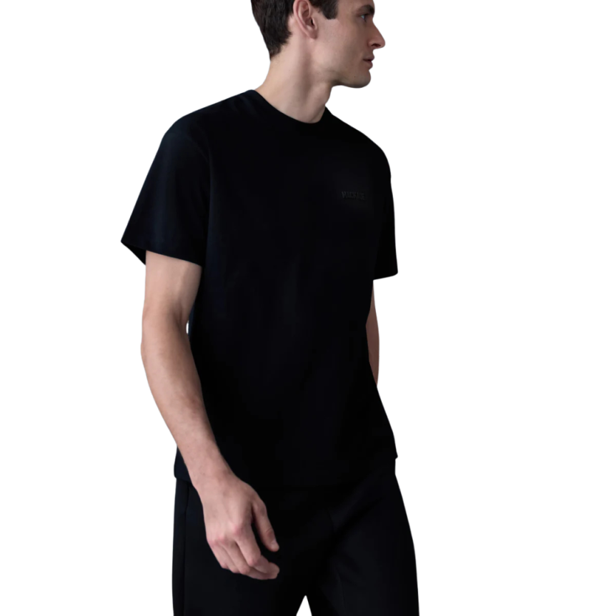 T-shirt col rond MACKAGE Tee-R coton bio noir logo gomme
