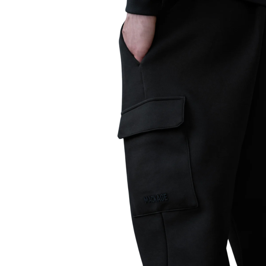Pantalon Jogging cargo MACKAGE Marvin-R coton mélangé noir