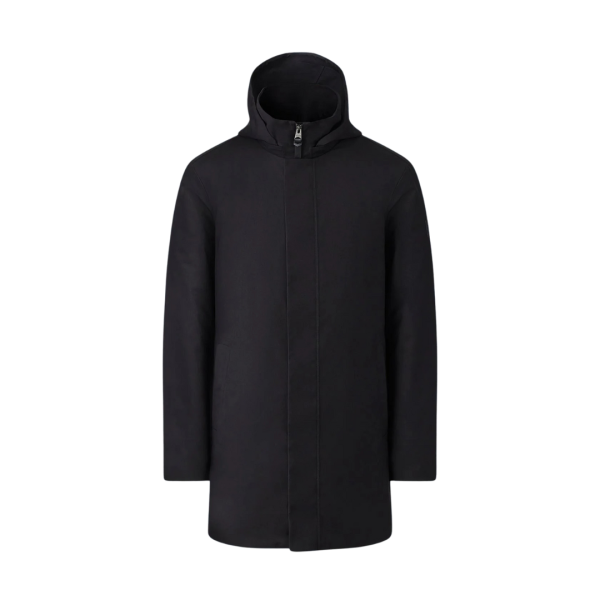 Parka mi-longue MACKAGE Roland duvet sergé bleu marine Capuche amovible