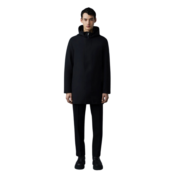 Parka mi-longue MACKAGE Roland duvet sergé bleu marine Capuche amovible