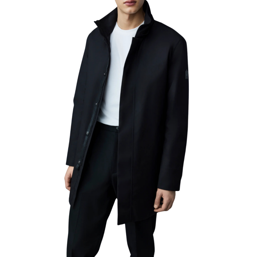 Parka mi-longue MACKAGE Roland duvet sergé bleu marine Capuche amovible