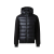 Cardigan blouson à capuche bi matière Franck-R coton nylon matelassé noir