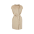 Cape Manteau court laine cachemire beige bord ceinture cuir