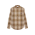 chemise manche longue ample coton carreaux beige marron broderie logo Triomphe